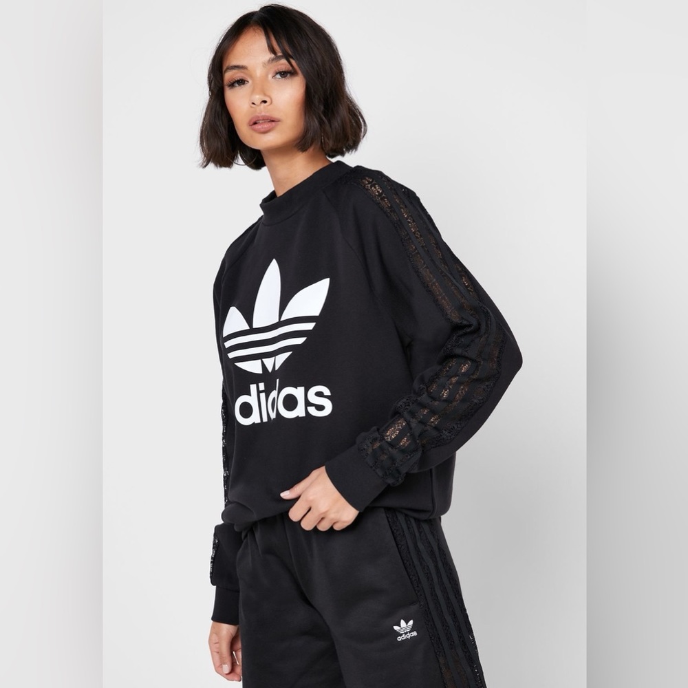 NWT Adidas Lace Sleeve Crew Sweatshirt, Small